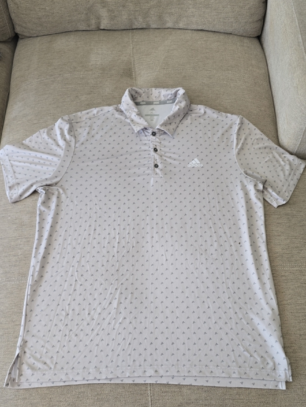 Adidas Men’s Light Gray Mini Logo Golf Polo Shirt Sz XL